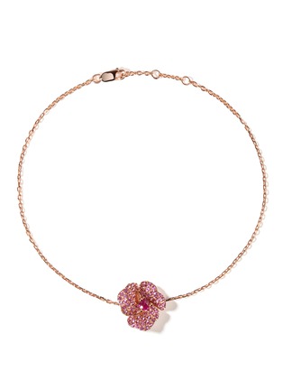 Main View - Click To Enlarge - AS29 - ‘Bloom' sapphire 18k rose gold mini flower bracelet
