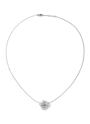 Main View - Click To Enlarge - AS29 - ‘Bloom' diamond sapphire 18k white gold mini flower necklace