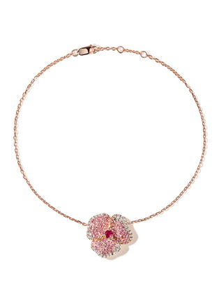 Main View - Click To Enlarge - AS29 - ‘Bloom' diamond sapphire 18k rose gold small flower bracelet