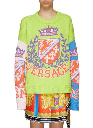 Main View - Click To Enlarge - VERSACE - ‘ROYAL REBELL‘ KNIT SWEATER