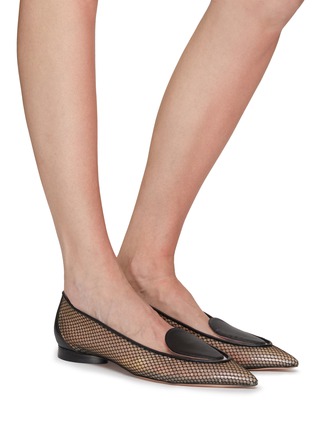 Figure View - Click To Enlarge - PIFERI - ‘FLAT MAGIC’ MESH VEGAN NAPPA LEATHER LOAFERS