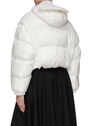 Back View - Click To Enlarge - PRADA - Detachable Sleeve Hooded Puffer Jacket