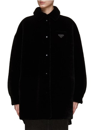 Main View - Click To Enlarge - PRADA - Reversible Snap Button Re-Nylon Shearline Coat