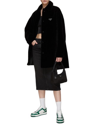 Figure View - Click To Enlarge - PRADA - Reversible Snap Button Re-Nylon Shearline Coat