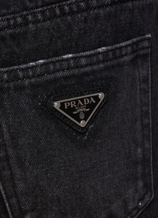  - PRADA - Logo Denim Midi Skirt