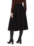 Back View - Click To Enlarge - PRADA - Virgin Wool Flared Tailored Midi Skirt