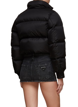 Back View - Click To Enlarge - PRADA - LOGO APPLIQUÉ CROPPED PUFFER JACKET