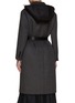 Back View - Click To Enlarge - PRADA - Re-Nylon Hood Belted Virgin Wool Blend Single-Breasted Coat