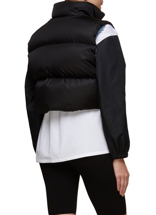 Back View - Click To Enlarge - PRADA - LOGO APPLIQUÉ CROPPED PUFFER GILET