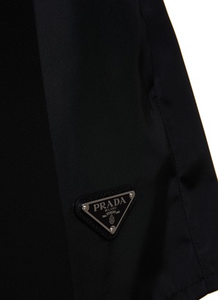  - PRADA - LOGO APPLIQUÉ HIGH COLLAR MID SLEEVE RE-NYLON MINI DRESS