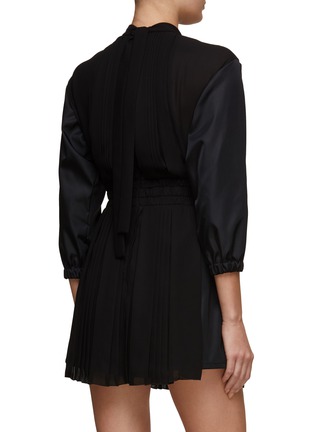 Back View - Click To Enlarge - PRADA - LOGO APPLIQUÉ HIGH COLLAR MID SLEEVE RE-NYLON MINI DRESS