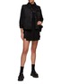 Figure View - Click To Enlarge - PRADA - LOGO APPLIQUÉ HIGH COLLAR MID SLEEVE RE-NYLON MINI DRESS