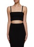 Main View - Click To Enlarge - PRADA - RIBBED SPAGHETTI STRAP CROPPED KNIT TOP