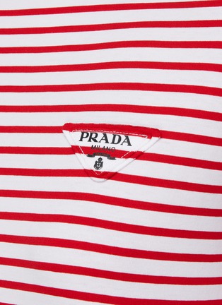  - PRADA - Logo Long Sleeved Marinière T-Shirt