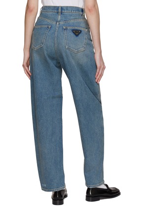 Back View - Click To Enlarge - PRADA - Logo Plaque Washed Baggy Jeans