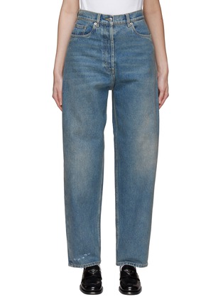 Main View - Click To Enlarge - PRADA - Logo Plaque Washed Baggy Jeans