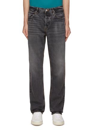 Main View - Click To Enlarge - FRAME - ‘THE STRAIGHT’ MID RISE COTTON SILK BLEND  JEANS