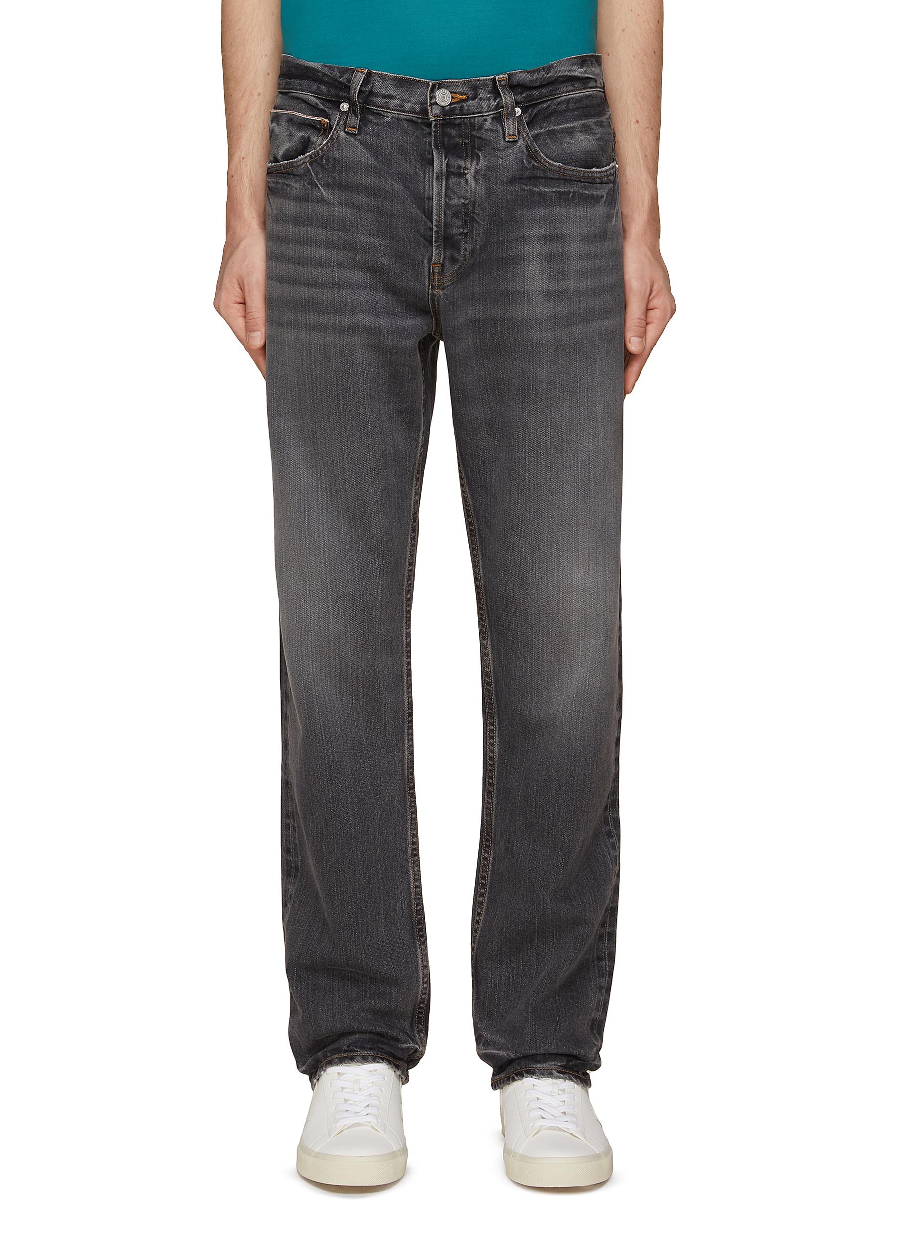 'THE STRAIGHT' MID RISE COTTON SILK BLEND JEANS