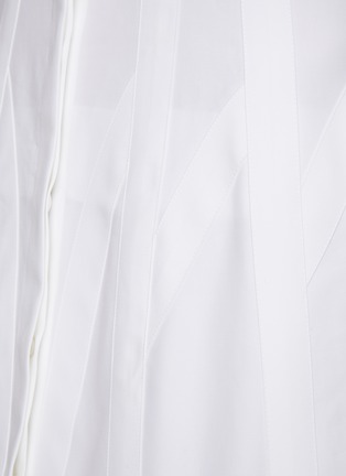  - ALAÏA - Mandarin Collar Striped Cotton Sculpted Sleeveless Dress