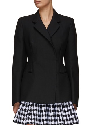 Main View - Click To Enlarge - ALAÏA - Wrapped Front Sculpted Virgin Wool Hourglass Blazer
