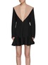 Main View - Click To Enlarge - ALAÏA - DOUBLE LAYER LAPELS LONG SLEEVE HOODED SCULPTED WOOL DRESS