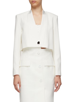 Main View - Click To Enlarge - COMME MOI - Single-breast crop blazer