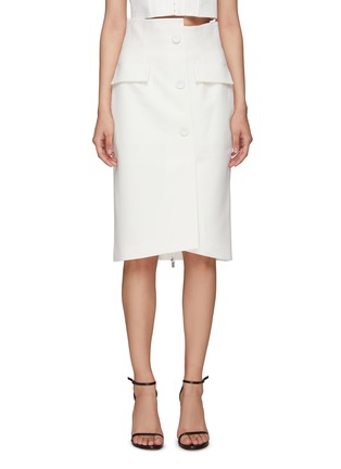 Main View - Click To Enlarge - COMME MOI - Deconstructed suiting midi skirt