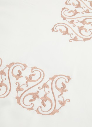 Detail View - Click To Enlarge - FRETTE - Ornate Medallion Embroidered King Size Duvet Set — Milk/Dawn Pink