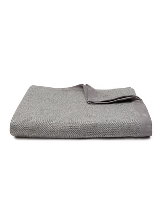 Main View - Click To Enlarge - FRETTE - Tuileries Cashmere Suede Blanket — Milk/Slate Grey