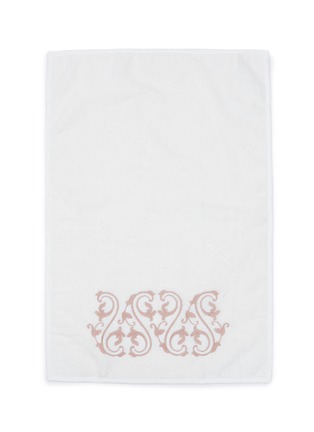 Main View - Click To Enlarge - FRETTE - Ornate Medallion Embroidery Cotton Terry Guest Towel – Milk/Dawn Pink