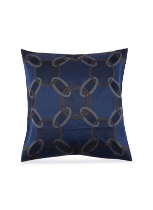 Main View - Click To Enlarge - FRETTE - LUXURY CHAINS DECORATIVE PILLOW CASE — MIDNIGHT BLUE/STORM GREY