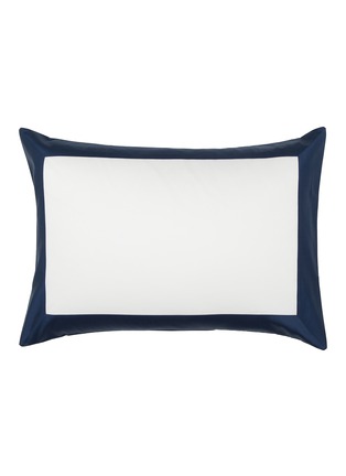 Main View - Click To Enlarge - FRETTE - BOLD PILLOWCASE — MILK/MIDNIGHT BLUE