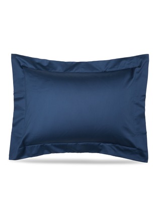 Main View - Click To Enlarge - FRETTE - Across Cotton Sateen Sham — Midnight Blue