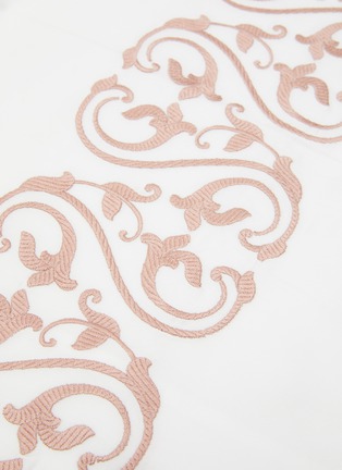 Detail View - Click To Enlarge - FRETTE - Ornate Medallion Embroidery Queen Size Duvet Set — Milk/Dawn Pink