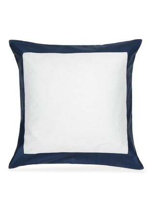 Main View - Click To Enlarge - FRETTE - Bold Cotton Pillow Case — Milk/Midnight Blue