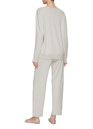 Back View - Click To Enlarge - FRETTE - FLOW SMALL CASHMERE JOGGING SET — BEIGE