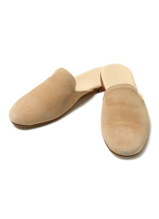 Main View - Click To Enlarge - FRETTE - ASTORIA SUEDE OPEN-BACK SLIPPERS — SIZE 39