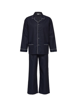 Main View - Click To Enlarge - FRETTE - NOBLESSE LARGE CLASSIC COTTON SATEEN PYJAMA SET — NAVY BLUE