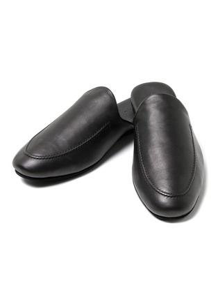 Main View - Click To Enlarge - FRETTE - KEPLER LEATHER OPEN-BACK SLIPPERS — SIZE 41