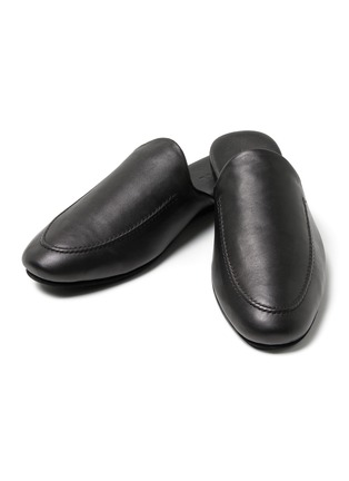 Main View - Click To Enlarge - FRETTE - KEPLER LEATHER OPEN-BACK SLIPPERS — SIZE 43