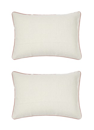 Main View - Click To Enlarge - ONCE MILANO - Contrasting Piping Linen Standard Pillowcase Set Of 2 — Natural/Vintage Pink