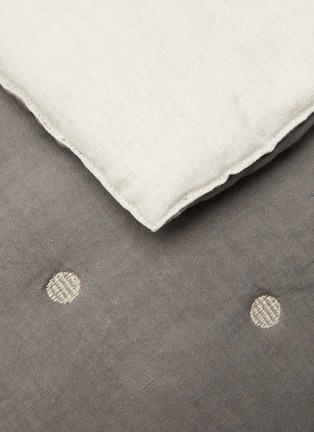  - ONCE MILANO - Dotted King Size Linen Quilt — Charcoal/Natural