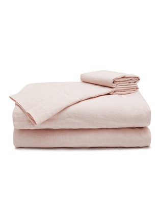 Main View - Click To Enlarge - ONCE MILANO - Linen King Size Duvet Set — Pale Pink