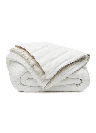 Main View - Click To Enlarge - ONCE MILANO - LINEN WAVY BLANKET — WHITE