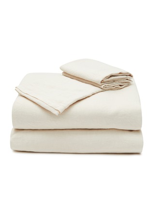 Main View - Click To Enlarge - ONCE MILANO - KING SIZE LINEN DUVET SET — CREAM