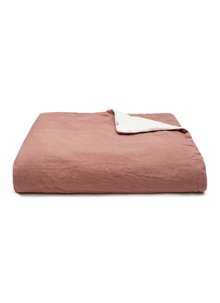 Main View - Click To Enlarge - ONCE MILANO - LINEN BLANKET - VINTAGE PINK/NATURAL