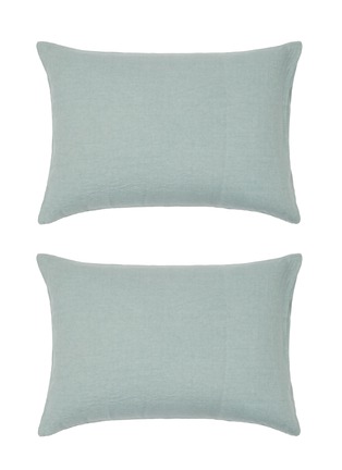 Main View - Click To Enlarge - ONCE MILANO - Linen Standard Pillowcase Set Of 2 — Sage