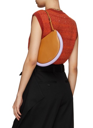 Figure View - Click To Enlarge - JW ANDERSON - ‘THE BUMPER MOON‘ BICOLOUR SOFT NAPPA LEATHER SHOULDER BAG