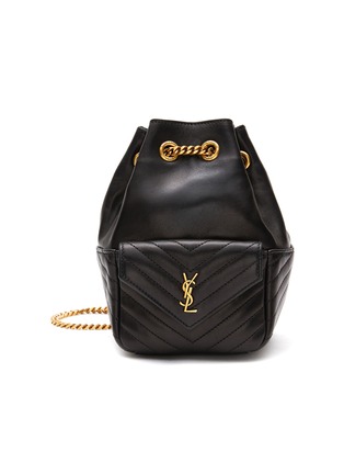 Main View - Click To Enlarge - SAINT LAURENT - LOGO PLAQUE MINI LAMBSKIN LEATHER BACKPACK