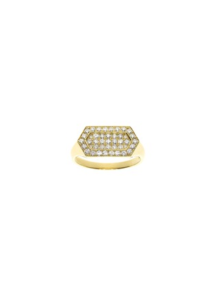 Main View - Click To Enlarge - LC COLLECTION JEWELLERY - DIAMOND 18K GOLD SIGNET RING